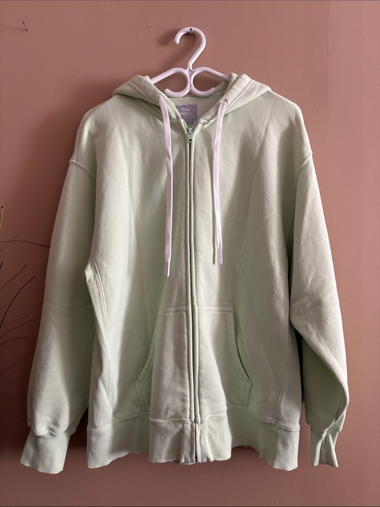 TNA Sweaters - Light Mint Zip-Up Hoodie (Tna by Aritzia) COZYAF — strings were replaced